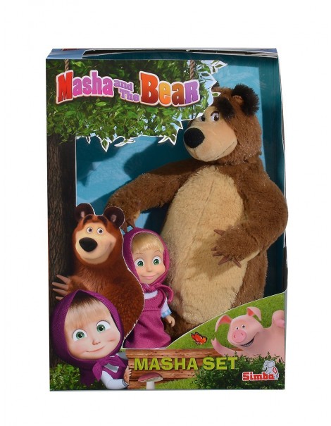 MASHA E ORSO Set Peluche Orsetto + Bambola mini doll di Simba 109301002 
