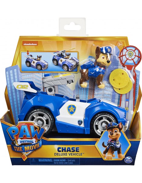 Paw Patrol The Movie, Veicolo Deluxe e personaggio Chase, Spin Master 6060298
