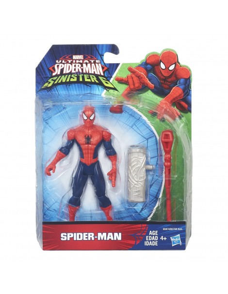 Marvel - Ultimate Spider-Man vs Sinister 6 - Spider-Man 15 cm + Lanciarazzi e Proiettile B5874-B5758