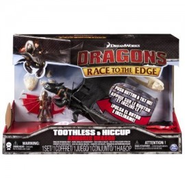 Dragons Trainer Race Of The Edge personaggio Drago SDENTATO  Toothless e Hiccup 