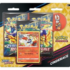 Pokémon Confezione da Tre Buste dell'Espansione Pokemon Zenit Regale - Collezione con Spilla (ITA) (Cinderace)  - ITALIANO 