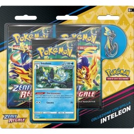 Pokémon Confezione da Tre Buste dell'Espansione Pokemon Zenit Regale - Collezione con Spilla (ITA) (Inteleon)  - ITALIANO 