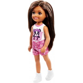 Barbie Club Chelsea Bambola con Top con Stampa di Cagnolino, Mattel FRL81-DWJ33