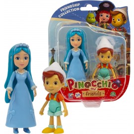 Pinocchio - Blister Con Doppio Personaggio di Pinocchio e La Fata Dai Capelli Turchini Di 11 Cm, PNH02000 Giochi Preziosi 