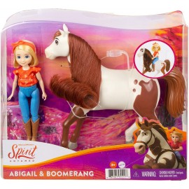 Spirit Bambola Abigail Articolata e Cavallo Boomerang con Lunga Criniera,Mattel GXF23-GXF20