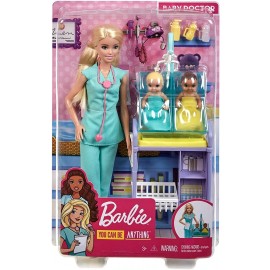 Barbie - Carriere Playset Pediatra con Bambola e Accessori, Mattel GKH23-DHB63