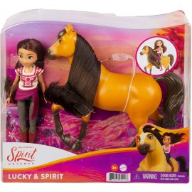Spirit Bambola Lucky  Articolata e Cavallo Spirit con Lunga Criniera,Mattel GXF21-GXF20