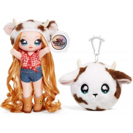 Na! Na! Na! Surprise 2-in-1 Fashion Doll And Plush Purse Series 3 – Annabelle Moooshe ( pecora), Giochi Preziosi NAA08000