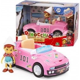 Pinocchio - Auto con Pinocchio articolato incluso e  Sticker per decorare l'auto, PNH04000 Giochi Preziosi 