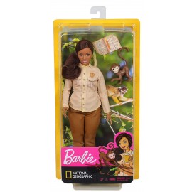 Barbie- Carriere Conservatrice di Biodiversità Bambola con Scimmietta e Accessori, Ispirata a National Geographic, Mattel GDM48 