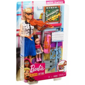 Barbie - Carriere Insegnante di Musica Playset, Lavagna, 4 Strumenti Musicali e Accessori, FXP18  Mattel 