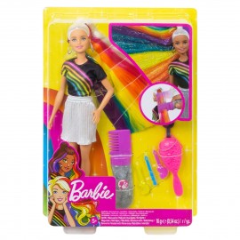Barbie con Capelli Arcobaleno e gel glitterato, Mattel FXN96 