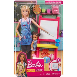 Barbie - Carriere Playset Insegnante di Pittura con Bambola e Accessori, Mattel GJM29 -DHB63