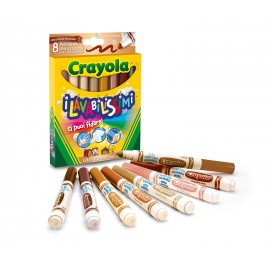 Crayola 58-8336 - 8 Pennarelli i Lavabilissimi Punta Maxi, Colori Multiculturali 