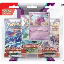 Pokémon Confezione da Tre Buste, Tinkatink dell’Espansione Scarlatto e Violetto, Evoluzioni a Paldea del GCC Pokémon, originale, edizione in italiano