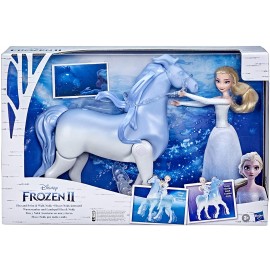 Frozen 2, Elsa e Il Cavallo Nokk Elettronico (Bambola di Elsa con Cavallo Che Nuota e Cammina ) di Hasbro E67165