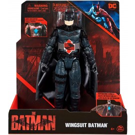 BATMAN Personaggio Deluxe del film The Batman da 30 cm con tuta alare, luci, suoni e ali che si aprono, Spin Master 6060523