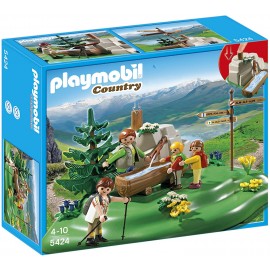 Playmobil 5424 - Famiglia di Alpinisti Alla Fonte ( confezione nuova, ma danneggiata nella parte frontale)