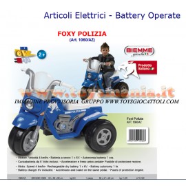 BIEMME MOTO A BATTERIA DELLA POLIZIA FOXY POLIZIA (Art. 1060/AZ) MADE IN ITALY Articoli Elettrici - Battery Operate