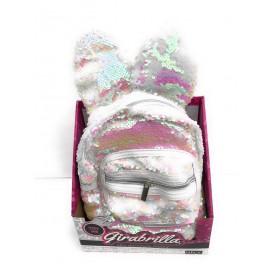Girabrilla Mini backpack Rabbit Zaino con orecchie colore Bianco con effetto rosa come si vede da foto - originale di Nice 