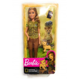 Barbie- Carriere Fotoreporter con Cucciolo di Leone, Ispirata a National Geographic, Mattel GDM46-GDM44 senza scarpe
