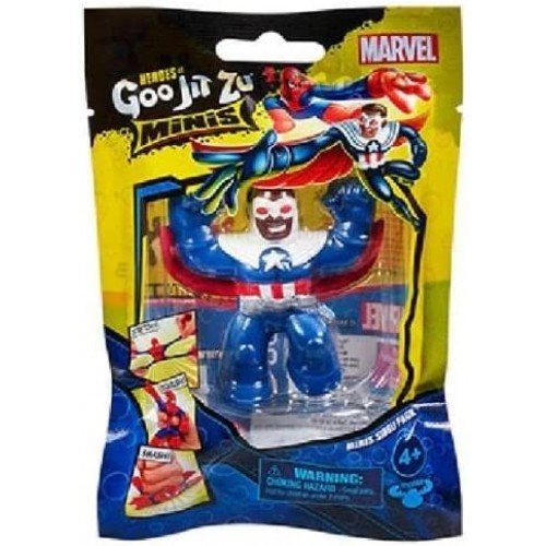 Heroes of Goo Jit Zu Mini Marvel Capitan America7 cm, Grandi Giochi GJM00100