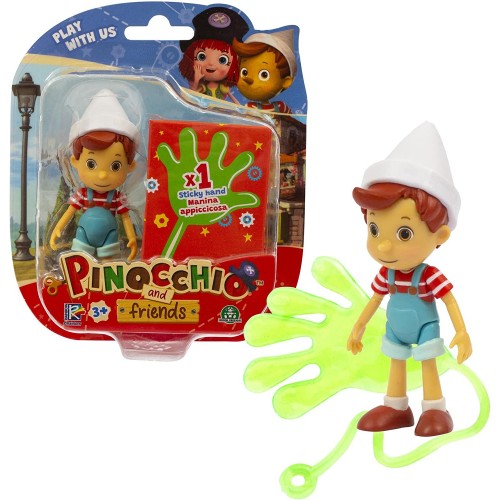 Pinocchio - Personaggio Pinocchio 9 cm con manina appiccicosa, PNH00000 Giochi Preziosi 