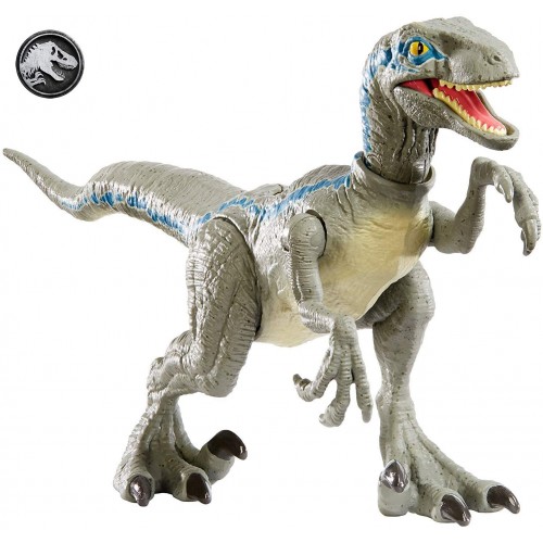 Jurassic World- Velociraptor Blue Colpo Selvaggi Dinosauro in Taglia Ridotta, Giocattolo per Bambini 4 + Anni, GFG67
