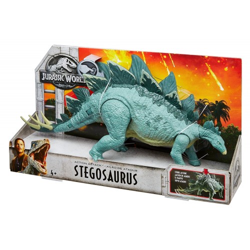 Jurassic World Azione e Attacco -  dinosauro Stegosaurus di Mattel FMW88
