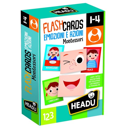 Flashcards Montessori Emozioni e Azioni di Headu IT20584 