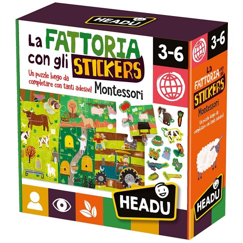 La Fattoria con Gli Stickers Montessori, Headu IT23318