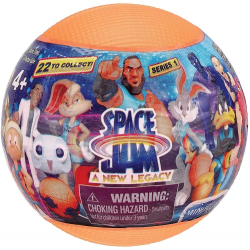 Space Jam, pallina da Basket contenente 1 personagio 5 cm casuale, Giochi Preziosi PCE02000