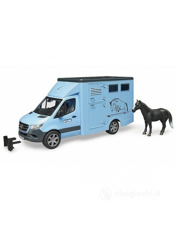 Bruder 02674 , Mercedes Benz Sprinter MB Camion animali con 1 cavallo scala 1/16