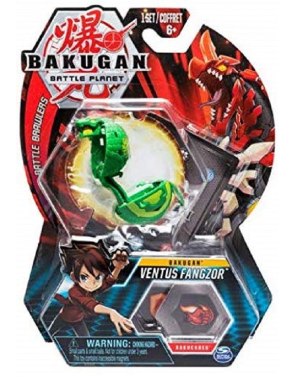 BAKUGAN ORIGINALE - 5cm Action Figure e Trading Card - Ventus Fangzor MODELLO COBRA