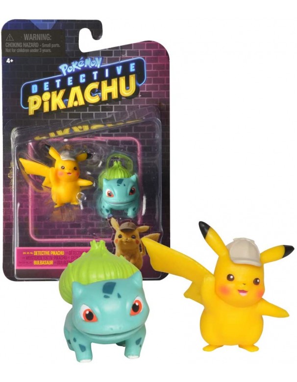 Bandai - Pokémon WT97598 - Confezione di 2 personaggi di Pikachu e Bulbizarre