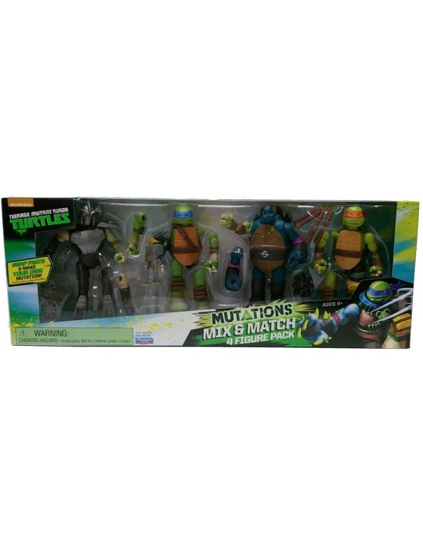 Turtles confezione 4 personaggi mutanti Mix N'Match -Leonardo - michelangelo - 4 personaggi