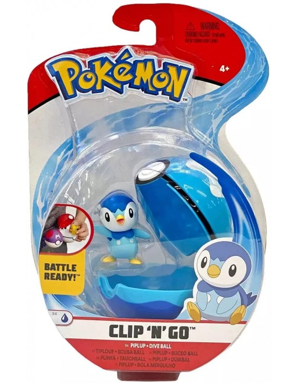 Pokemon Clip'n Go con Personaggio Piplup & Poke Ball Giochi Preziosi PKE49000