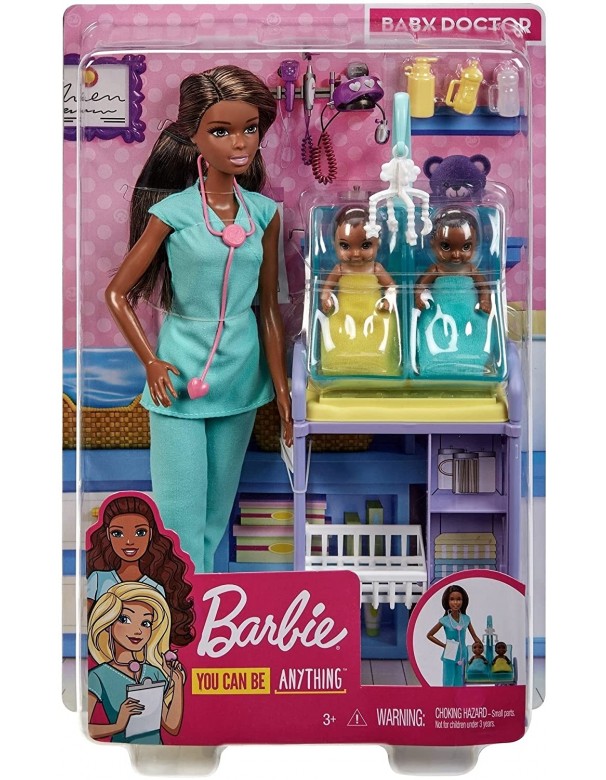 Barbie - Carriere Playset Pediatra con Bambola e Accessori, Mattel GKH24