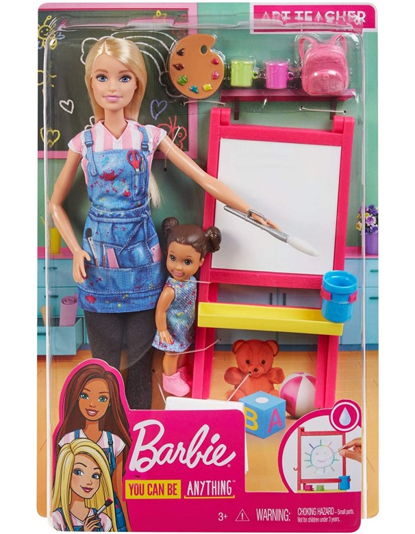 Barbie - Carriere Playset Insegnante di Pittura con Bambola e Accessori, Mattel GJM29 -DHB63