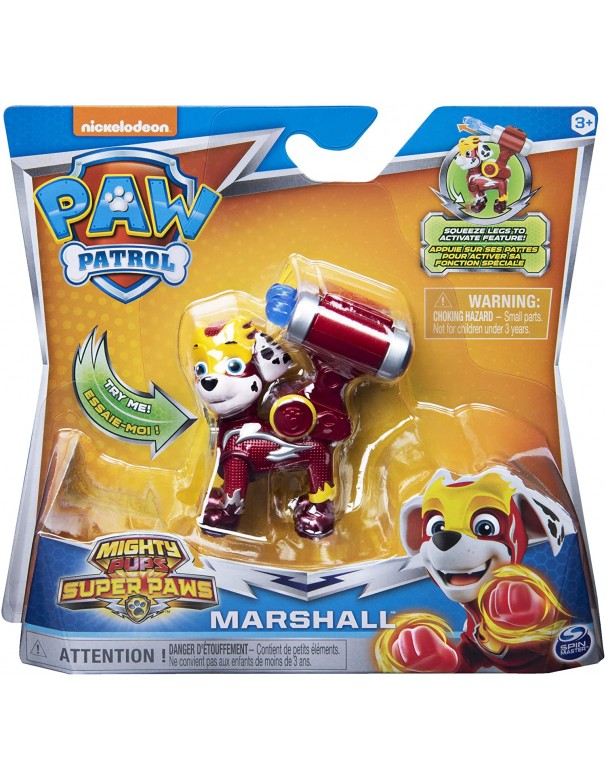 PAW PATROL Mighty Pups Super Paws Marshall di Spin Master 6052293