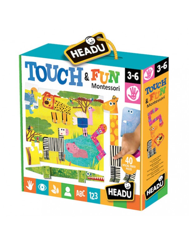  Headu Montessori Touch & Fun - sagome tattili e modulari