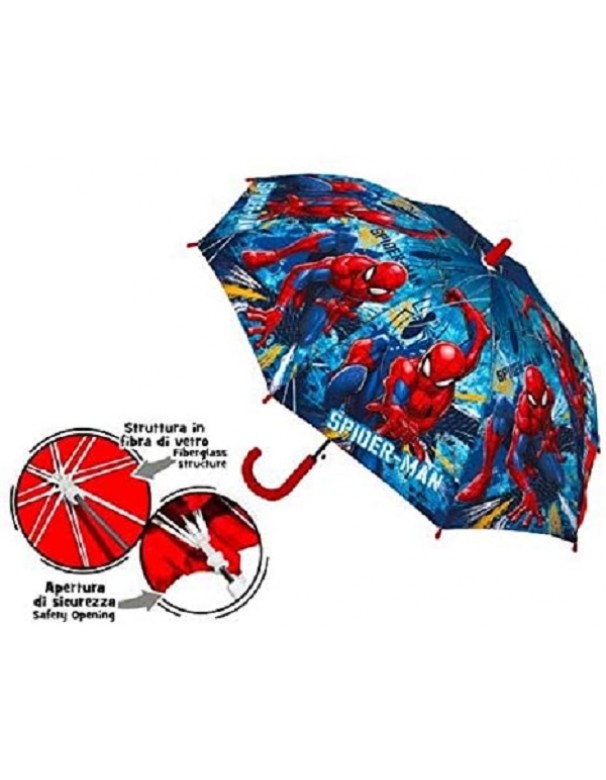 OMBRELLO Spiderman - Uomo Ragno - apertura 72 cm RAINING KIDS materiale pvc x scuola