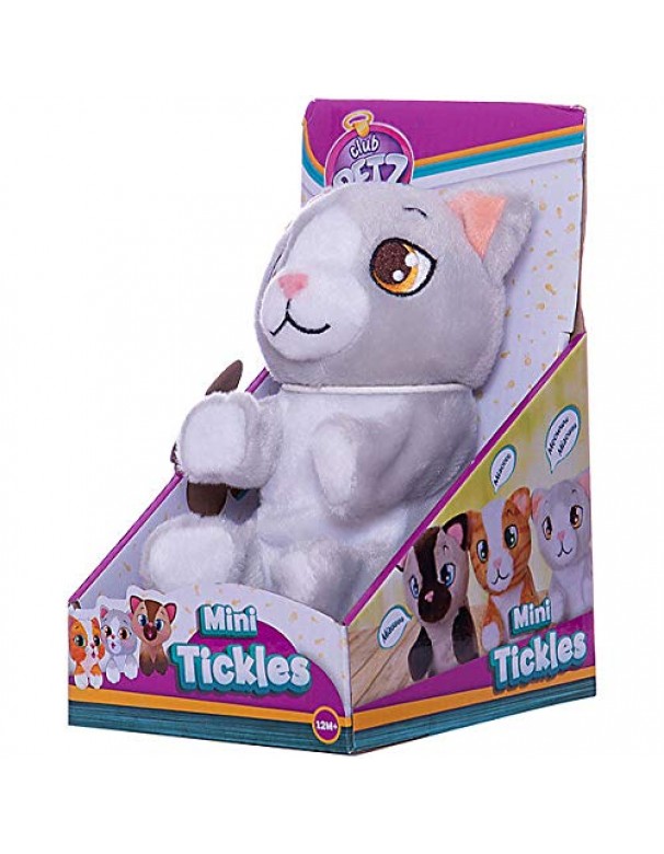 Mini Tickles Club Petz Peluche solletico gatto grigio di IMC Toys
