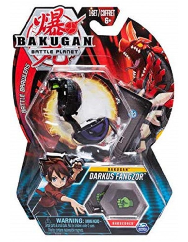 BAKUGAN ORIGINALE - 5cm Tall Action Figure e Trading Card - Darkus Fangzor MODELLO COBRA