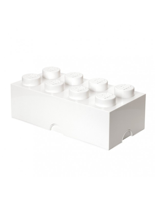 Mattone Lego Storage Cesta Contenitore a 8 bottoni colore bianco