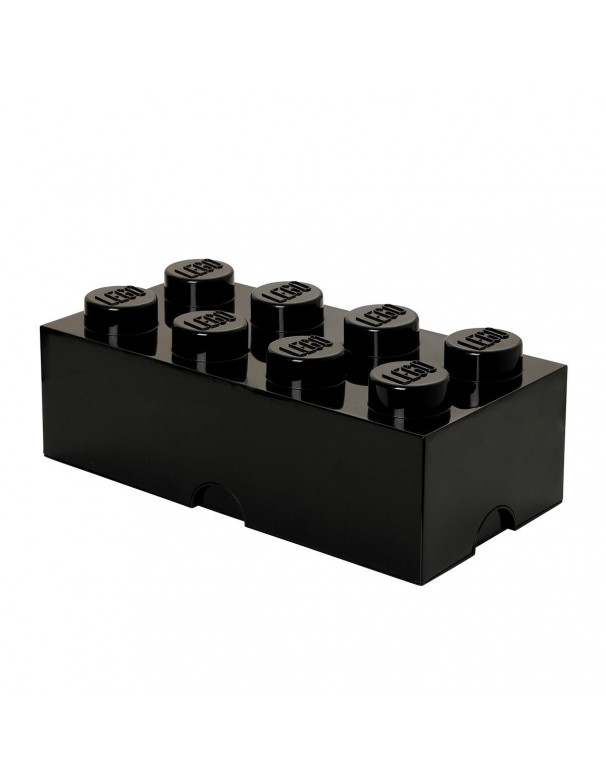 LEGO Scatola portaoggetti impilabile, 8 bottoncini, colore: Nero