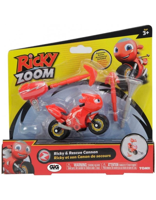 Nuovo Ricky Zoom - Richy  personaggio giocattolo conm accessorio moto circa 10 cm