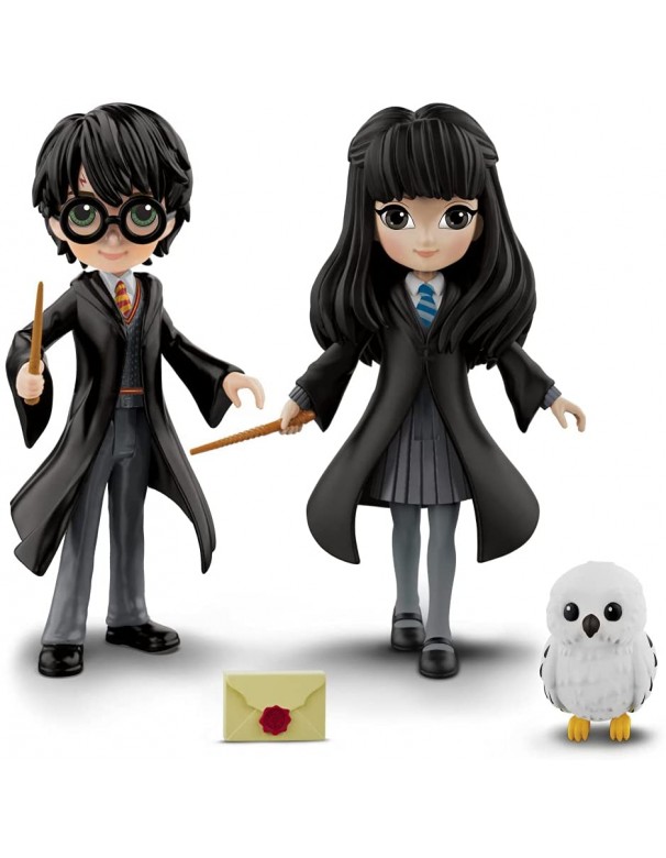 Harry Potter Set Amicizia Harry e Cho Weasley con mascotte, bambole articolate 7.5cm, Spin Master 6061832