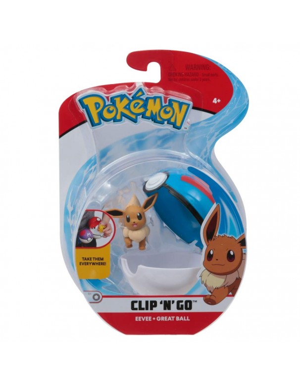 Pokemon Clip 'N Go con Personaggio Eevee e Great Ball di Giochi Preziosi PKE01000