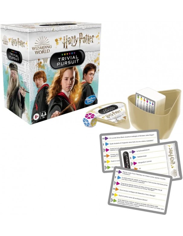 Trivial Pursuit Harry Potter, in versione compatta per 2 o più giocatori, 600 domande, Hasbro Gaming F10471030 